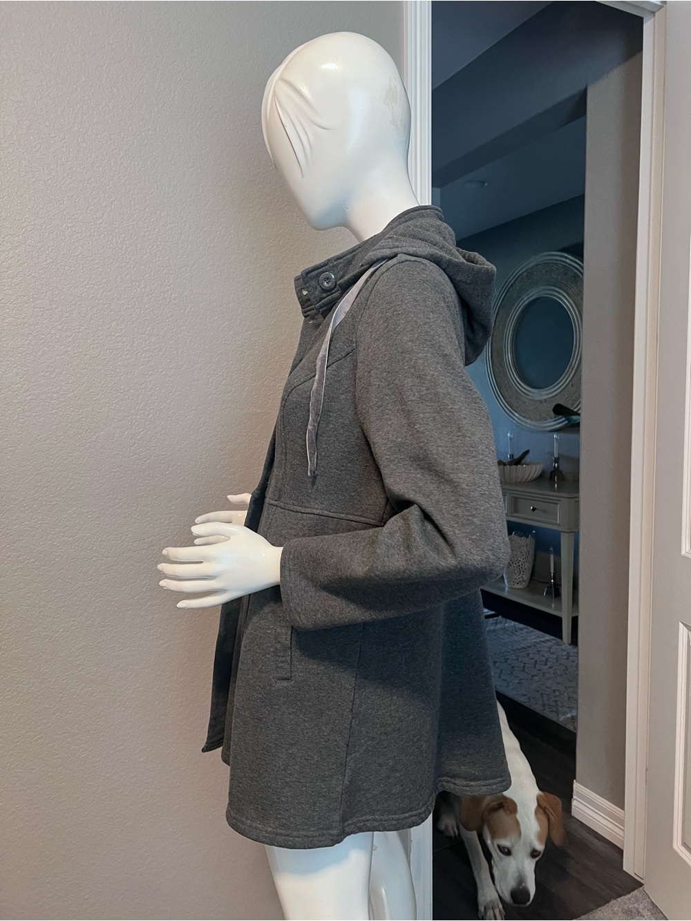 Torrid  Charcoal Gray Hooded Trench Coat size 0 - Picture 2 of 10